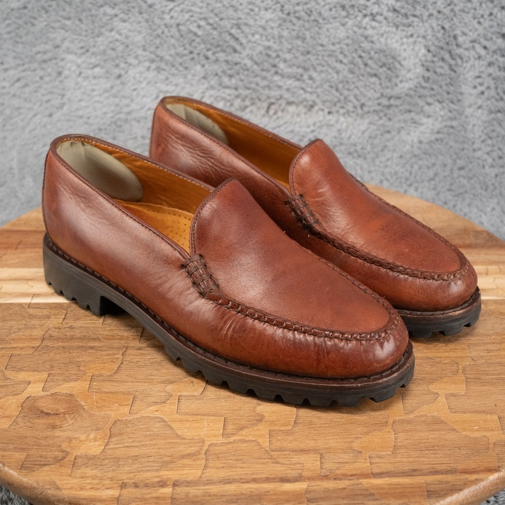 Cole Haan Country F6453 Brown Leather Chunky Platform Loafer 7 B